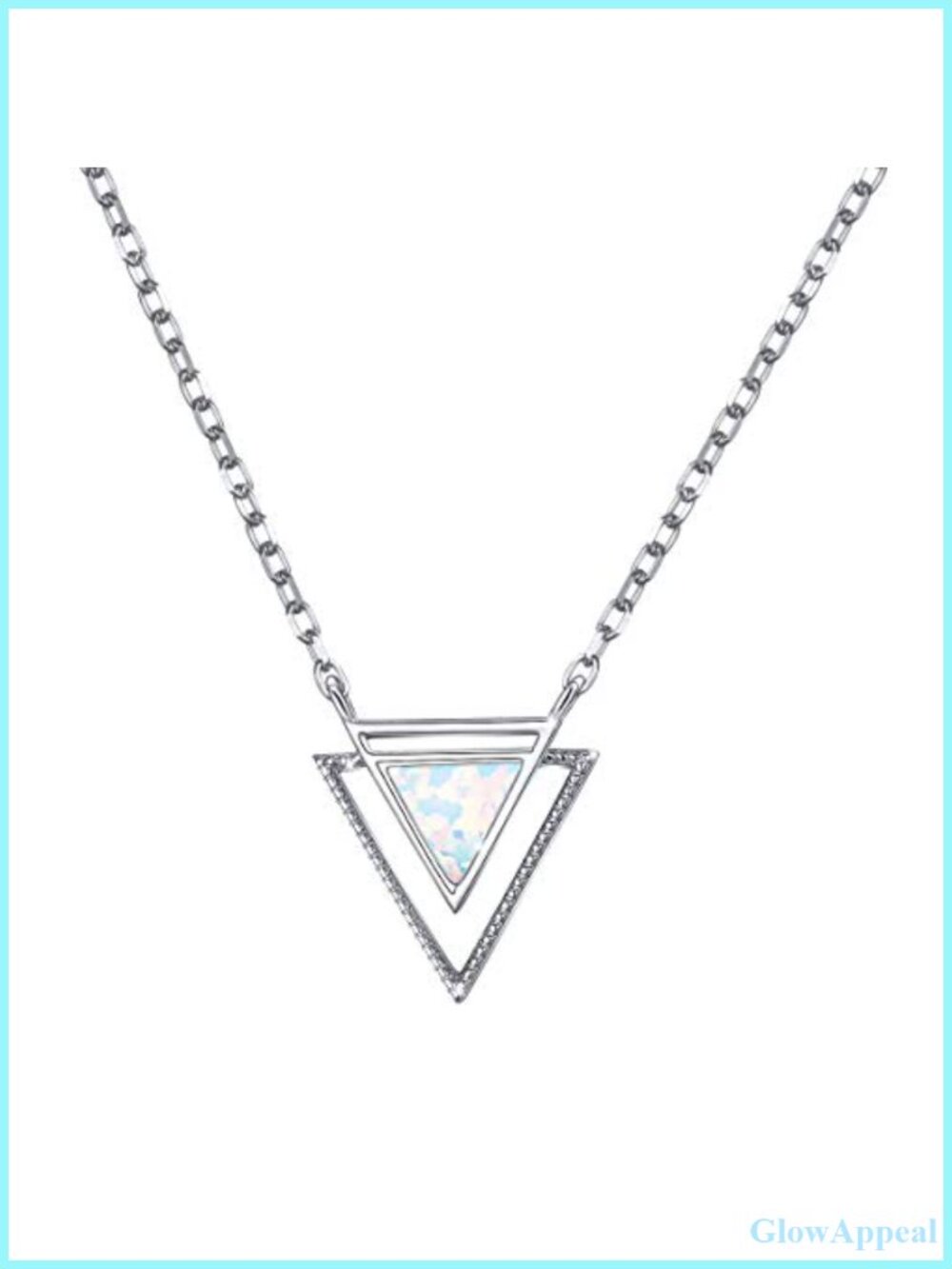 Solid Sterling Silver Created Opal Heart Pendant Necklace 15+3" Adjustable